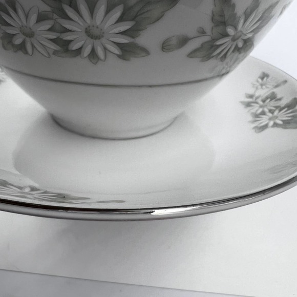Mikasa Vintage Gravy Boat Bowl On Plate Set Daisy Pattern China Piece - Picture 7 of 11
